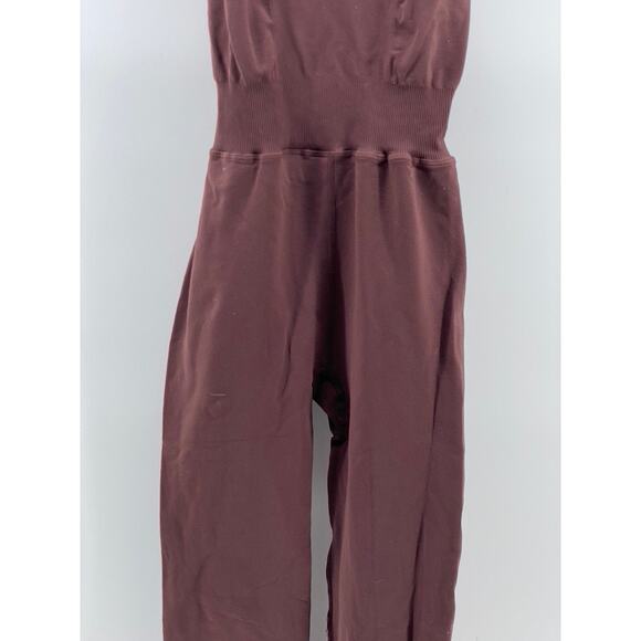 REFORMER Women's Brown Fitted Scoop-Neck Pilates Cutout-Back Jumpsuit SZ XS - Picture 8 of 14